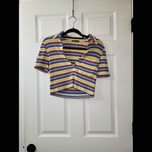 ZARA striped V-neck crop top - EUC!